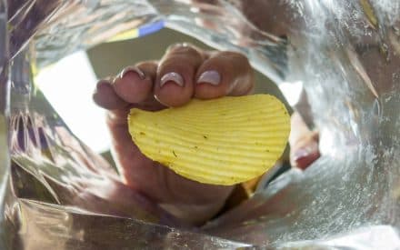 Buying food, like crisps, from social media
