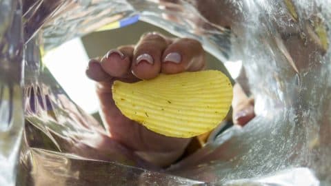 Buying food, like crisps, from social media