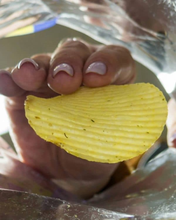 Buying food, like crisps, from social media