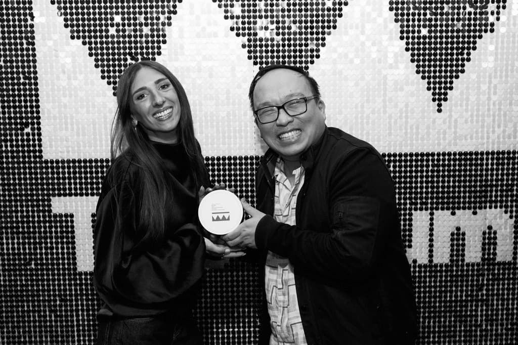 The Drum award win for UFS with Manu, Strategist, and John, Account Lead