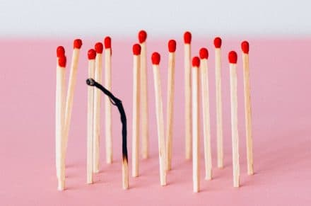 burned matches to illustrate burnout