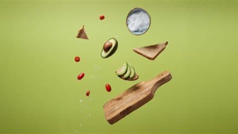food floating in the air before adding to a recipe