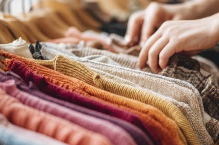 Person browsing clothes in a store