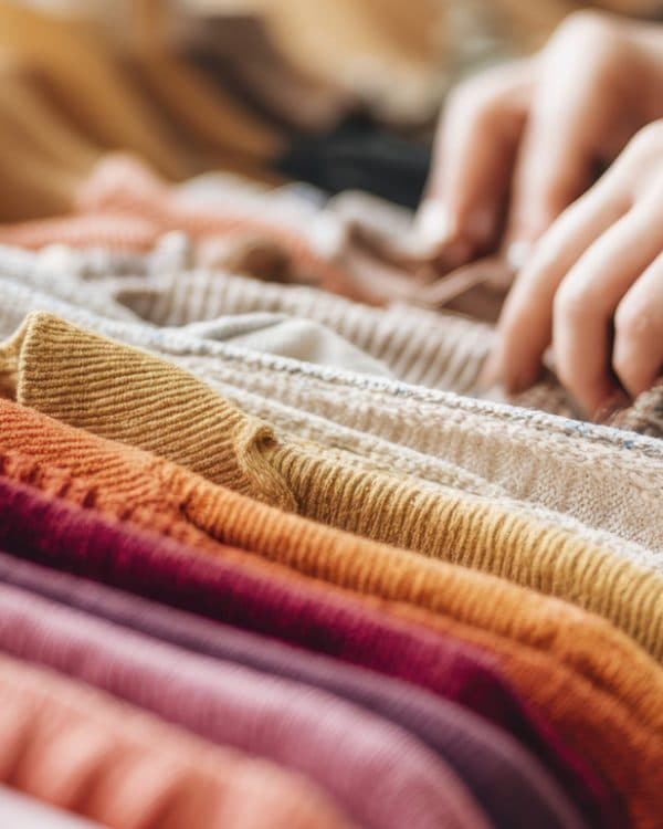 Person browsing clothes in a store